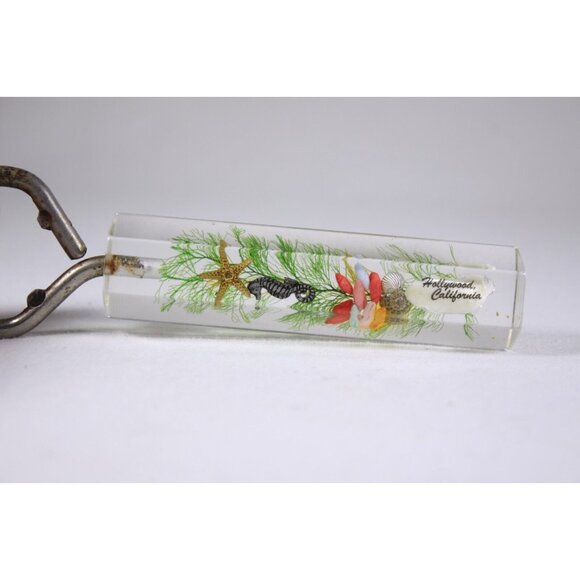 Hollywood California lucite clear float faux seahorse bottle opener - Picture 3 of 11